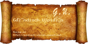 Gündisch Ulpián névjegykártya